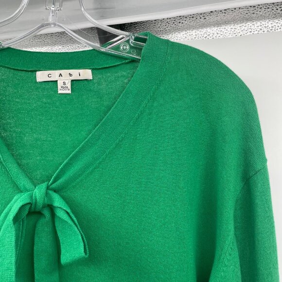 Cabi Womens Lightweight Tunic Sweater 3/4 Sleeve Green Size Small Bow - Picture 4 of 9